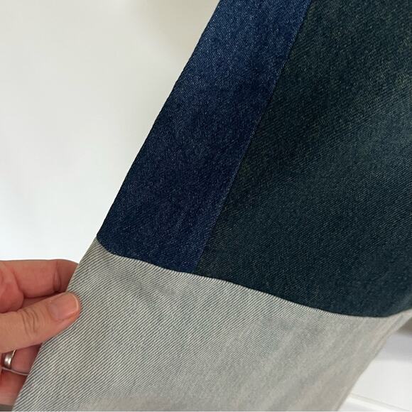 *NEW* MM6 Maison Margiela Three Tone Combo Denim Wide Leg Jeans Size 40 (US 4) - Picture 5 of 12